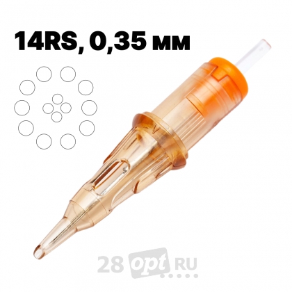 Картриджи для художественной татуировки EZ V-Select VC-1214RS-2, Round Shader 14, 0,35 мм, коробка 20 шт.