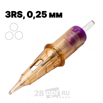 Картриджи для художественной татуировки EZ V-Select VC-P0803RS Round Shader 3, 0,25 мм, коробка 20 шт.