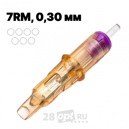 Картриджи для художественной татуировки EZ V-Select VC-P1007M1C Round Magnum 7, 0,30 мм, коробка 20 шт.