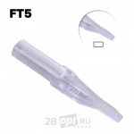 Уцененный товар Тату-наконечник Flat Professional Tip 5, Clear, коробка 50 шт.