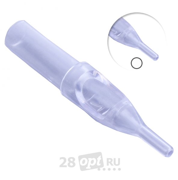 Тату-наконечник Round Professional Tip 18, Clear, блистер 5 шт.